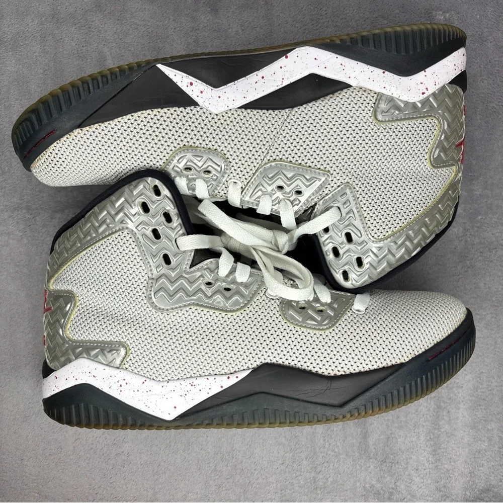 Nike Air Jordan Spike Forty White Cement Red Mid Top Sneakers Sz 9